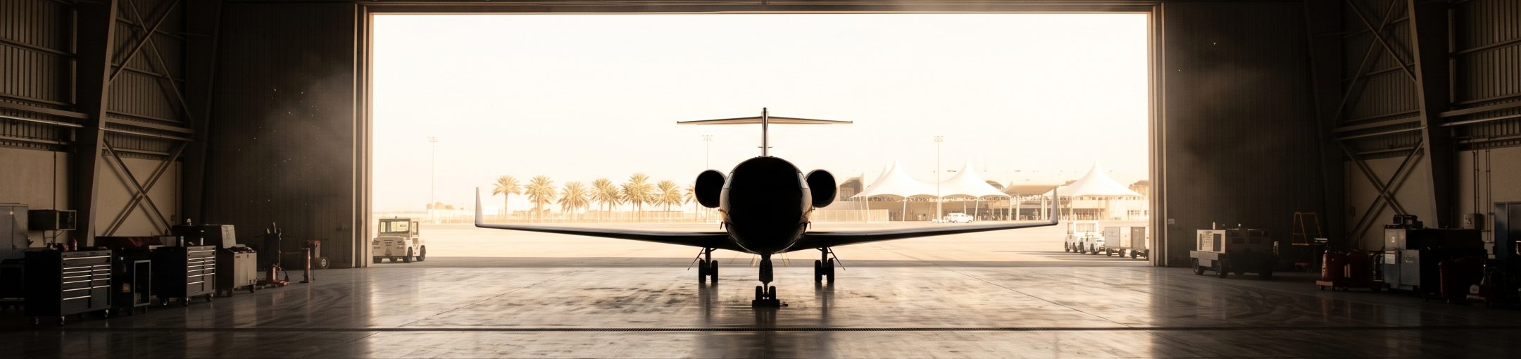 Business jet in the hangar, Eastern Province